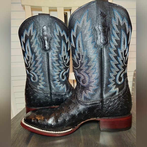 Cody James Buzzard Exotic Ostrich Western Boots Square Toe BECJFA25L7 Mens Sz 11 - Picture 5 of 7
